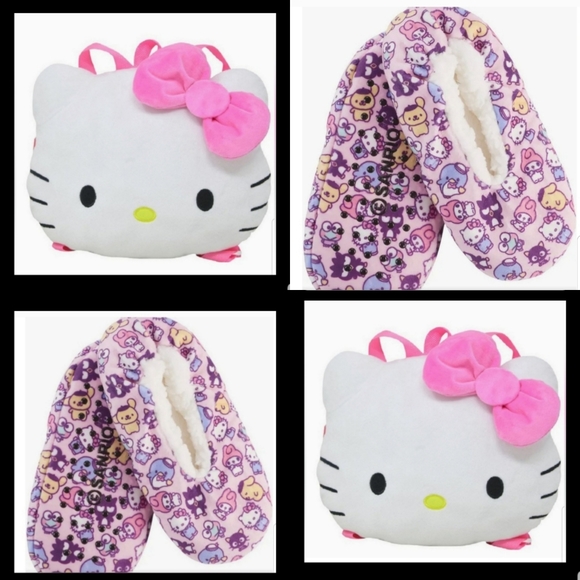♥️Hello Kitty Plush backpack & Slippers NWT - Picture 3 of 9